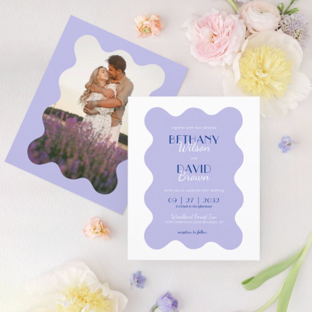BUDGET Blue Lavender Wave Scallop Foto Hochzeit (Von Creator hochgeladen)