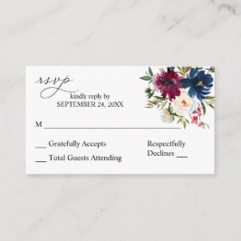 Budget Blue Lila & White Floral 2SM No Meal UAWG Begleitkarte