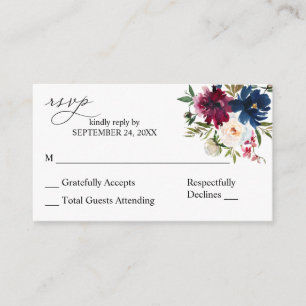 Budget Blue Lila & White Floral 2SM No Meal UAWG Begleitkarte