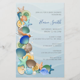 Budget Blue Ocean Beach Baby Dusche Einladungen