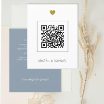 Budget Blue QR Code Alles in einer Hochzeitseinlad