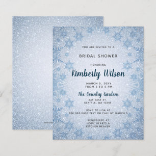 Budget Blue Snowflakes Bridal Dusche Einladung