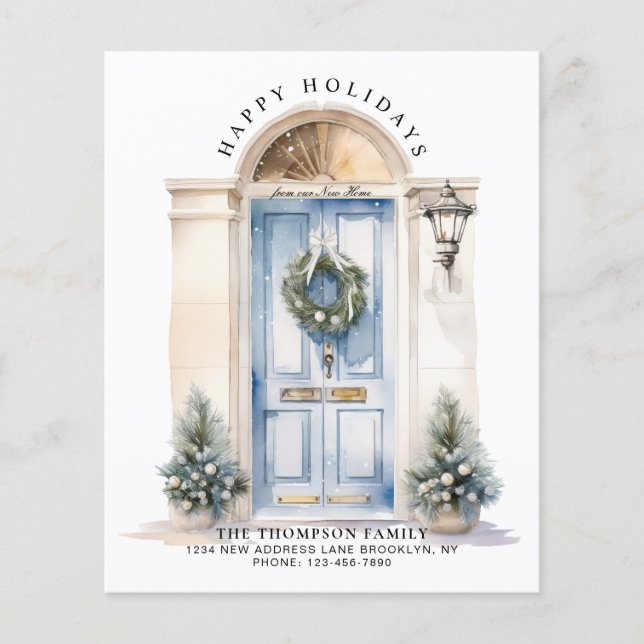 BUDGET Blue White Christmas Door New Zuhause Holid (Vorderseite)