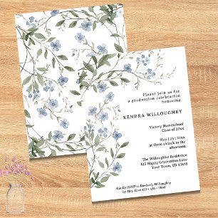 Budget Blue Wildblumen Homeschool Grad Einladung