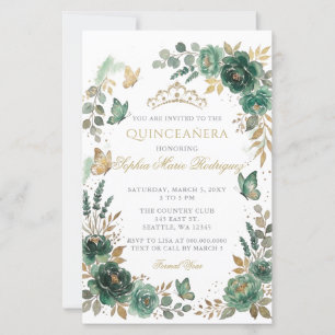 Budget-Blumen-Schmetterling-Smaragd-Gold-Quinceañe