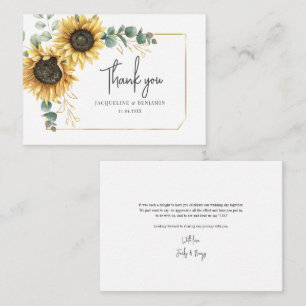 Budget Blumenblume Hochzeit Danke Mitteilungskarte