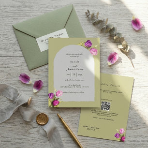 Budget Blumeneleganz Tulpen Hochzeit Alles in Eine Einladung