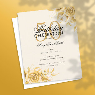 Budget Blumengeburt Elegante Gold Cream