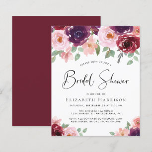 Budget Blumenwasser Bridal Dusche Einladung