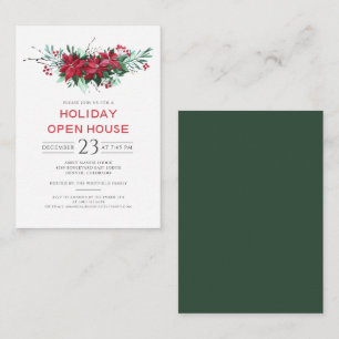 Budget Blumenweihnachtsfest Offenes Haus Party Mitteilungskarte