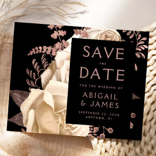 Budget Blumige Elfenbein-Roségold Save-the-Date-Ka