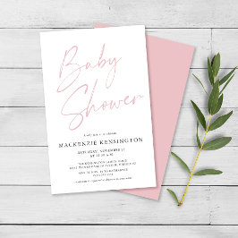 Budget Blush Pink Einfache Script Baby Dusche FLYE Flyer