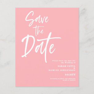 Budget Blush Pink Enregistrer la carte de date