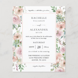 Budget Blush Pink Floral & Sukkulent Hochzeit 2 Flyer