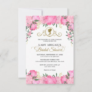 Budget Blush Pink Floral Viktorianischer Junggesel Mitteilungskarte