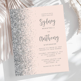 Budget Blush Pink Silver Calligraphy Wedding