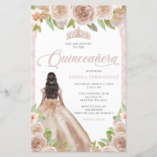 Budget Blush Rosen Gold Princess Tiara Quinceañera