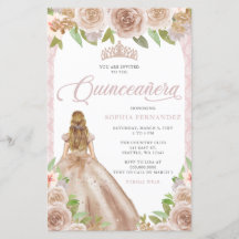 Budget Blush Rosen Gold Princess Tiara Quinceañera