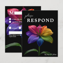 🌈 Budget Blüten & Teller RSVP Karte
