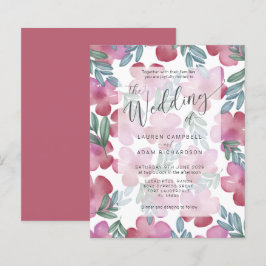 Budget Boho Blush Pink Blues Hochzeit Einladung