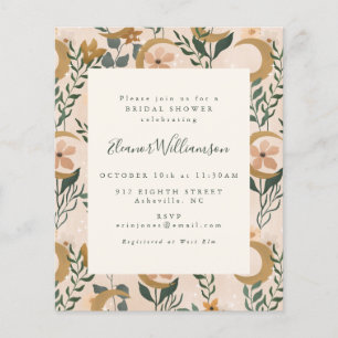 Budget Boho Botanical Moon Brautparty Einladung