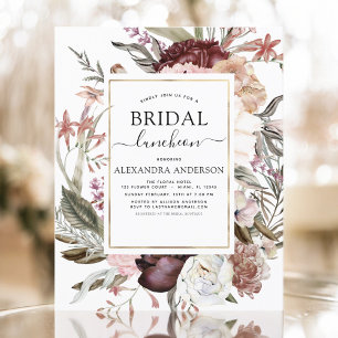 Budget Boho Burgundy Brautparty Luncheon