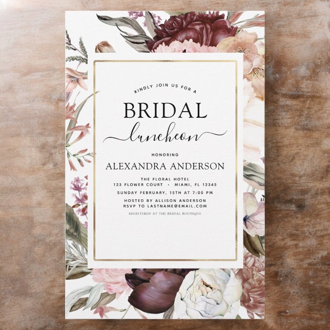 Budget Boho Burgundy Brautparty Luncheon (Von Creator hochgeladen)