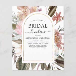 Budget Boho Burgundy Brautparty Luncheon Flyer