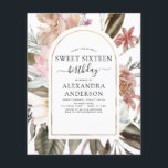 Budget Boho Burgundy Sweet 16 Geburtstag Einladung Flyer<br><div class="desc">Das Budget Boho Dusty Pink und Burgund Floral Botanische Grüne Aquarell und Imitate Goldenen Foil Geometric Rahmen Frühjahr oder Sommer 16 . Geburtstag Geburtstagsparty Einladungen - beinhaltet schöne und elegante Schrift Typografie mit modernen botanischen Blume und Grün für die besondere Sweet 16 Birthday Party.</div>