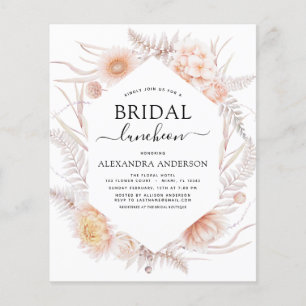 Budget Boho Chic Bridal Luncheon Dusty Pink Wüste Flyer