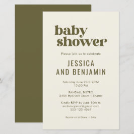 Budget Boho Chic Olive Green Baby Dusche