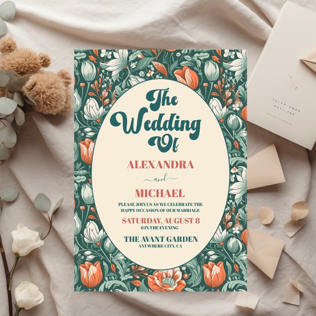 Budget Boho Chic Retro farbenfrohe Blumenhochzeit Flyer (Von Creator hochgeladen)