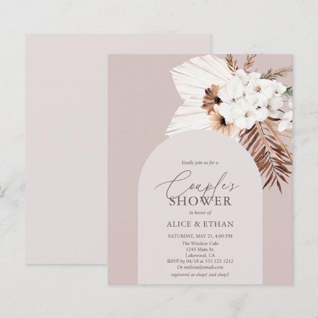 Budget Boho Dried Palm Blätter Paare Dusche (Vorne/Hinten)