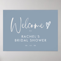 Budget Boho Dusty Fête des mariées bleue Affiche d