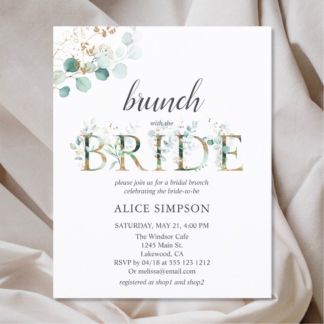 Budget Boho Eucalyptus Feuille Bridal Brunch Douch (Créateur téléchargé)
