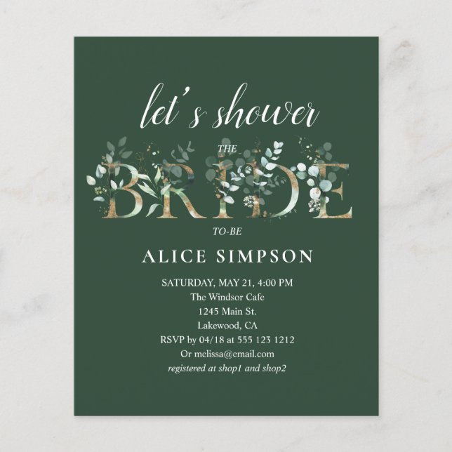 Budget Boho Eucalyptus Feuilles Fête des mariées (Devant)