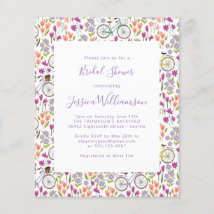 Budget Boho Fahrrad Blumen Schrift Hochzeitsdusche