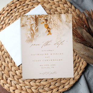 Budget Boho Fall Blume Hochzeit speichern Datum