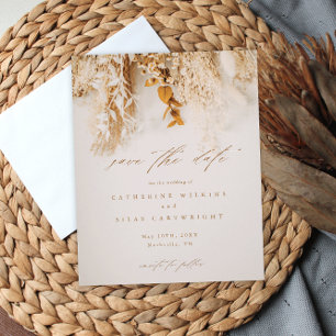 Budget Boho Fall Blume Hochzeit speichern Datum Flyer