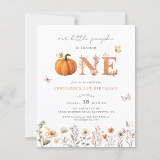 Budget Boho Fall Pumpkin Wildblume 1. Geburtstag