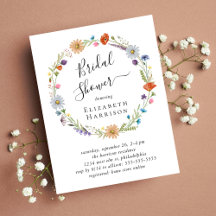 Budget Boho Floral Bridal Dusche Einladung