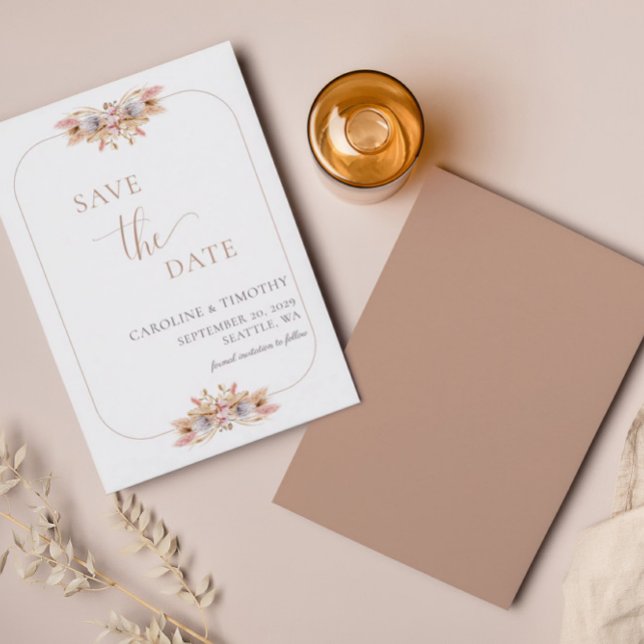 Budget Boho Floral Enregistrer La Carte Date Annon (Créateur téléchargé)