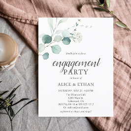 Budget Boho Greenery Eucalyptus Engagement Party Einladungspostkarte