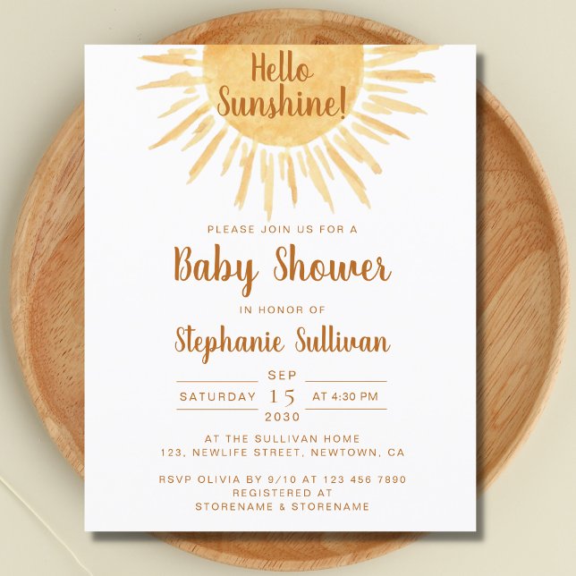 Budget Boho Hallo Sunshine Baby Dusche Einladung (Von Creator hochgeladen)