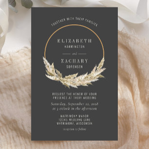 Budget Boho Hoop Pampas Gras Dunkle Hochzeitseinla