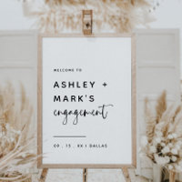 Budget Boho Moderne Script Verlobung Willkommen