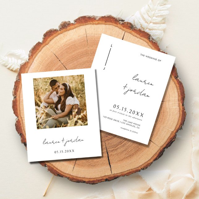 Budget Boho Modernes Minimalistisches Foto Hochzei Flyer (Von Creator hochgeladen)