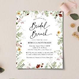 Budget Boho Nature Floral Bridal Brunch Einladung
