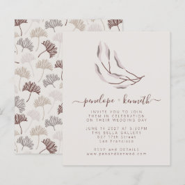Budget Boho Nature Neutral Botanic Wedding Einladu