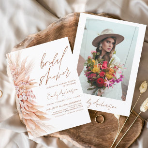 Budget Boho Pampas Grass Bridal Dusche Einladung